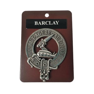 Barclay Cap Badge - Pewter Clan Crest Badge - Gaelic Themes Cap Badge or Brooch