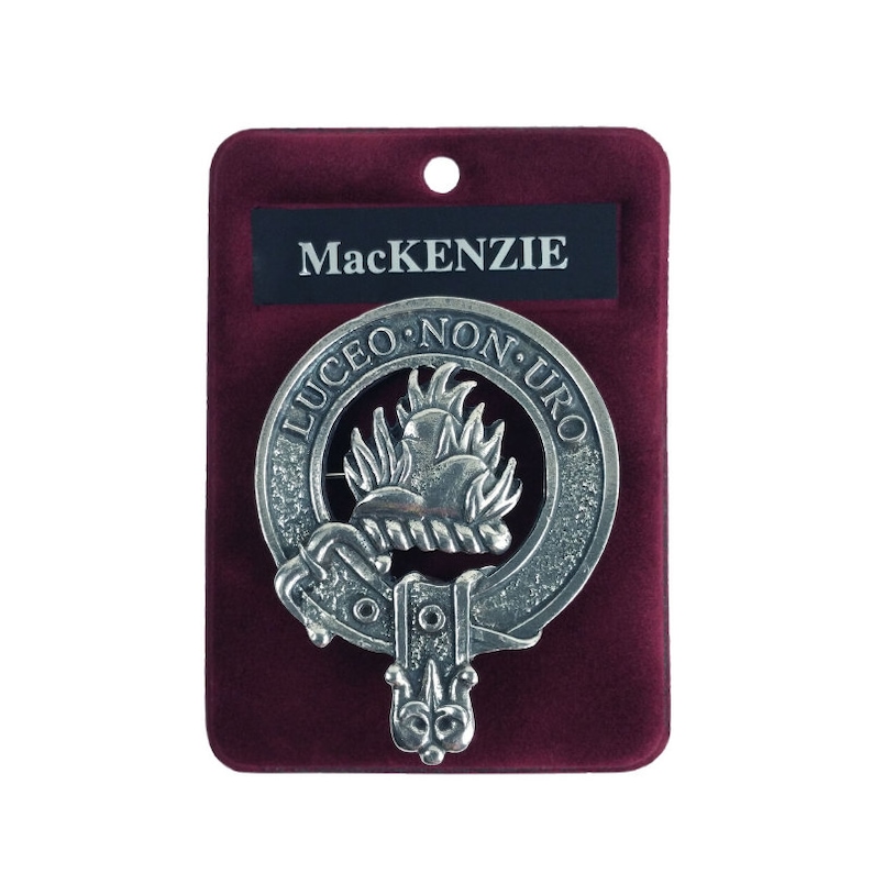 Mackenzie Cap Badge Pewter Clan Crest Badge Gaelic Themes Cap