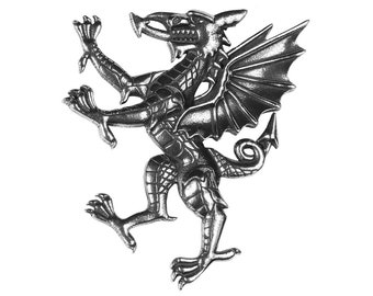 Welsh Dragon Rampant Kilt Pin/Brooch - Made in the UK