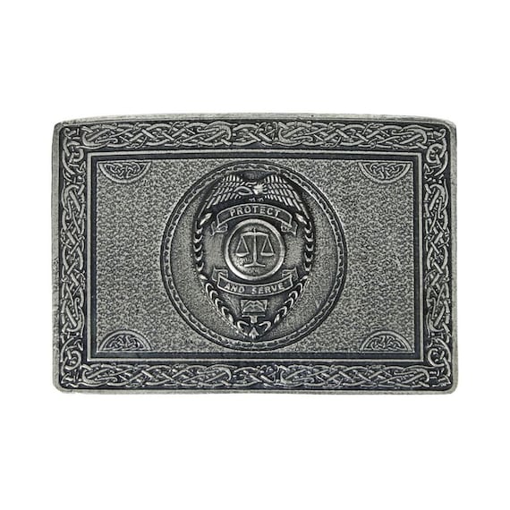 Protect and Serve Law Enforcement Belt Buckle Law Enforcement