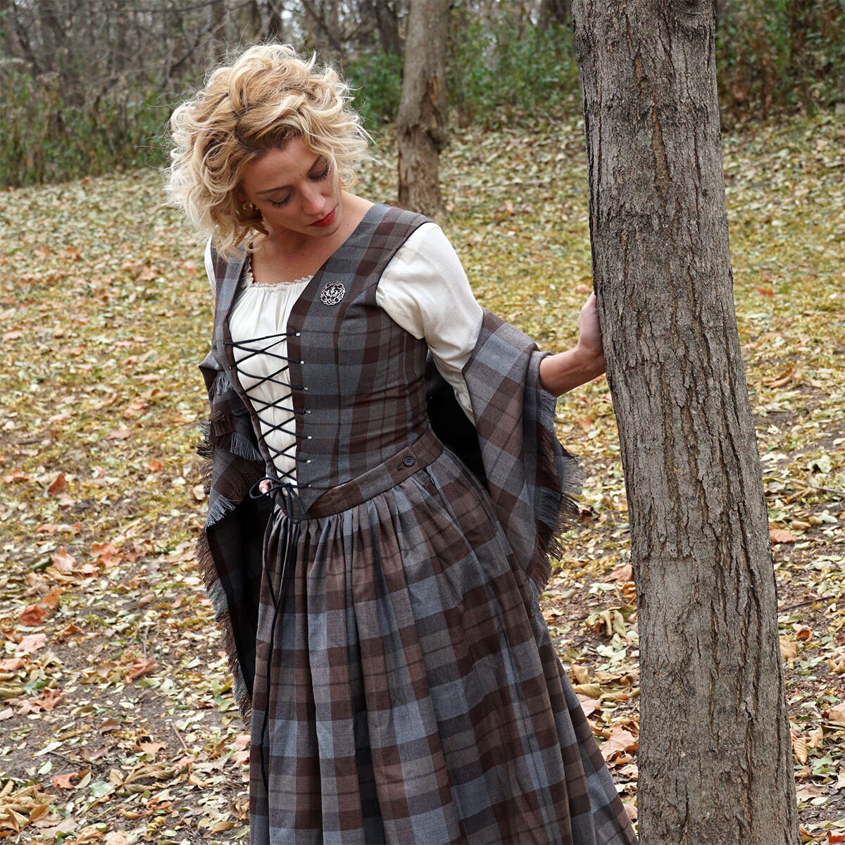 Outlander Fraser Tartan Flared Skirt