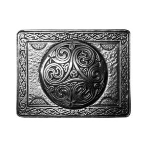 Celtic Spiral Pewter Kilt Belt Buckle - Celtic Knot - Kilt Belt Buckle - Pewter - Made in Scotland