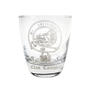 Scottish Clan Crest 10 oz Lowball Rocks Whisky Glass