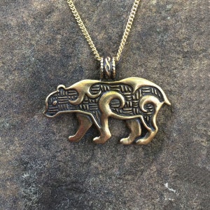 Celtic Bear Pendant - Bronze or Sterling Silver - Handcrafted in the USA
