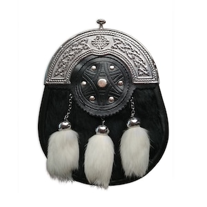 Black and White Rabbit Fur Sporran - The Celtic Croft