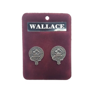 Wallace Clan Cufflinks - Made in Scotland - Gaelic Themes Cufflinks - Clan Crest Cufflinks