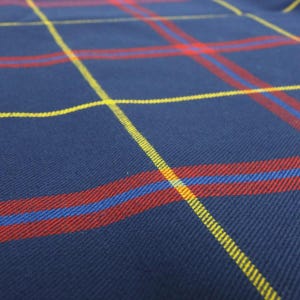 Star Fleet Tartan Fabric Poly Viscose Wool Free 60" Wide UK Woven