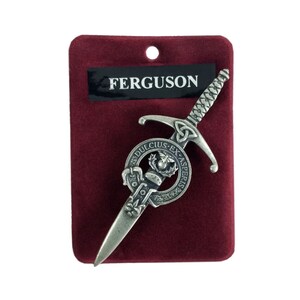 Ferguson Clan Crest Kilt Pin - Gaelic Themes Kilt Pin - Dulcius Ex Asperis