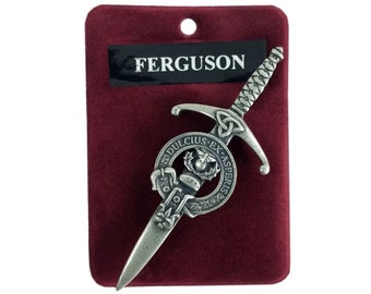 Ferguson Clan Crest Kilt Pin - Gaelic Themes Kilt Pin - Dulcius Ex Asperis