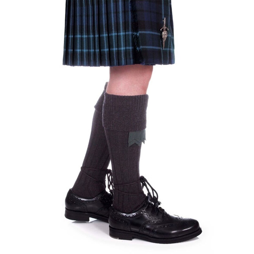 Charcoal Grey Kilt Hose Wool Blend Made in Scotland the Celtic Croft ...