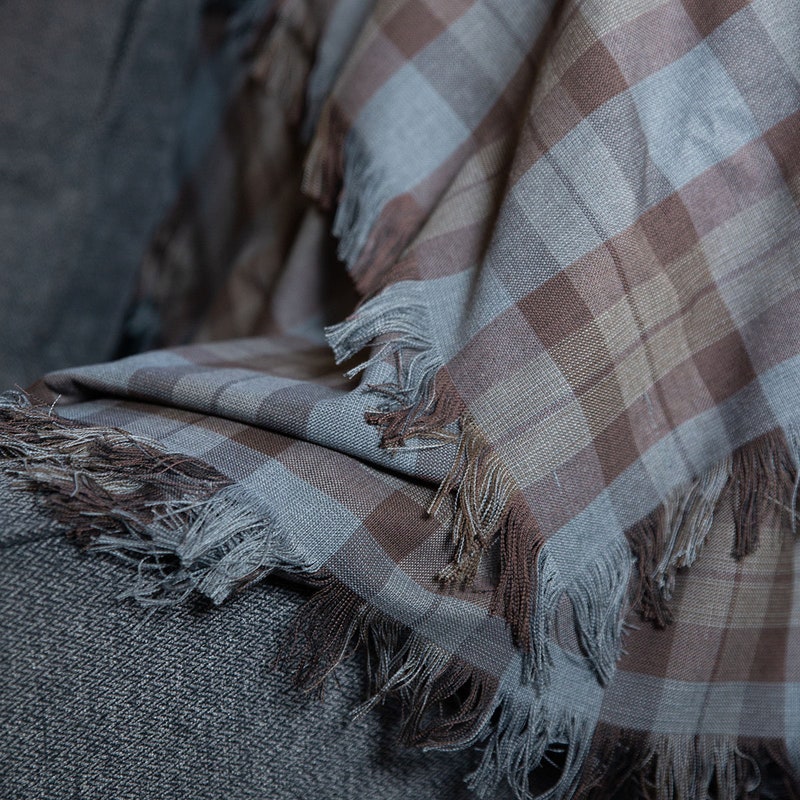 Tartan Scottish Beige Plaids Hooded Blanket