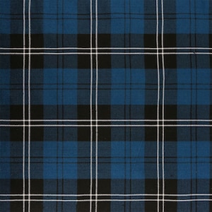 Ramsay Blue Modern Tartan - Homespun Wool Blend Tartan Fabric - Machine Washable