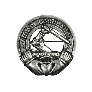 McLoughlin (McLochlainn) Irish Family Crest Cap Badge/Brooch - Made in Scotland