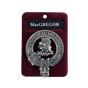 MacGregor Cap Badge - Pewter Clan Crest Badge - Gaelic Themes Cap Badge or Brooch - S Rioghal Mo Dhream