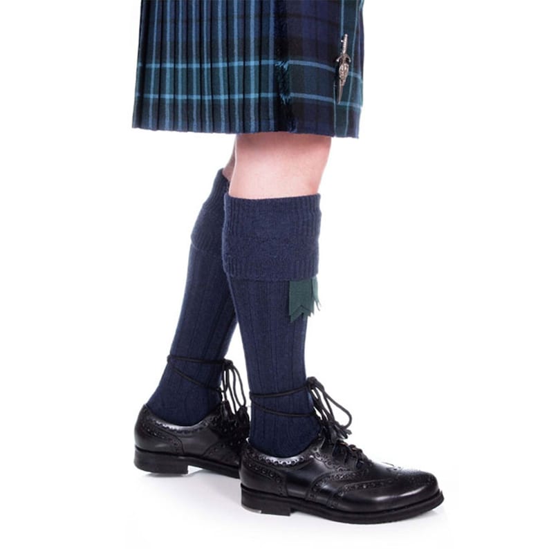 Navy Blue Kilt Hose Wool Blend Made in Scotland the - Etsy