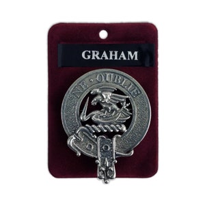 Graham  Cap Badge - Pewter Clan Crest Badge - Gaelic Themes Cap Badge or Brooch - Ne Oublie
