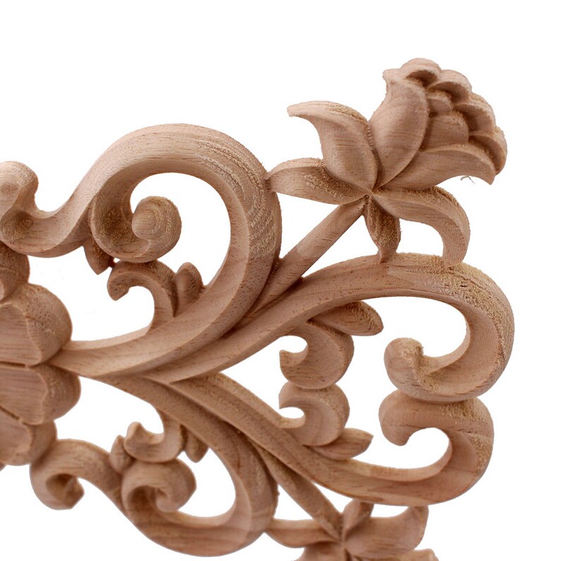 Antique Decorative Wood Appliques Furniture Natural Etsy