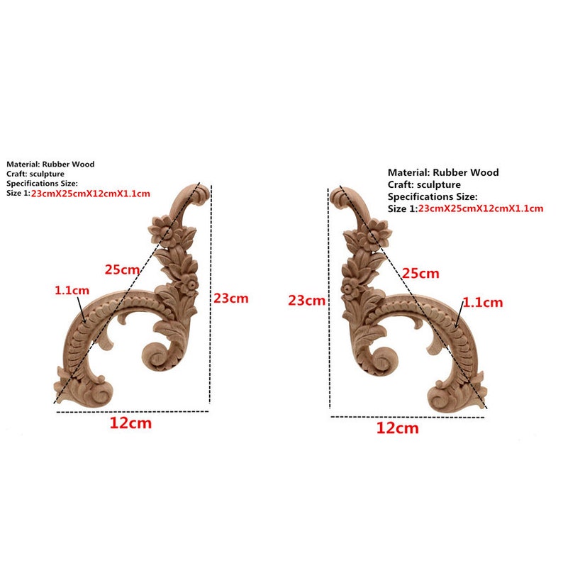 Vintage Unpainted Wood Carved Decal Corner Applique Frame for Etsy