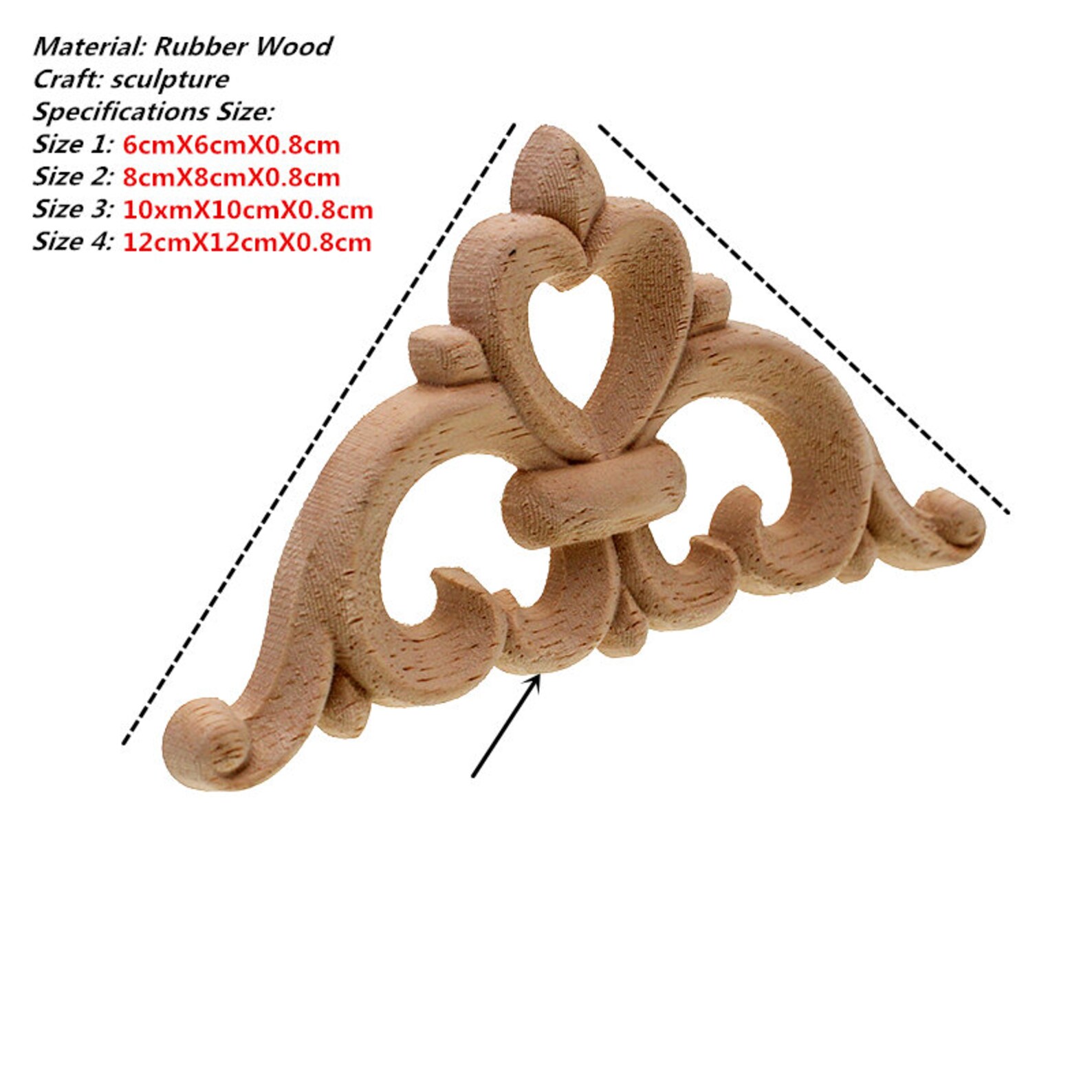 Vintage Unpainted Wood Carved Corner Applique Frame for Home Etsy