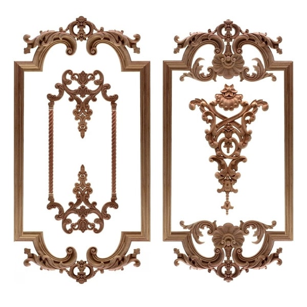 Wood Flower Applique Etsy