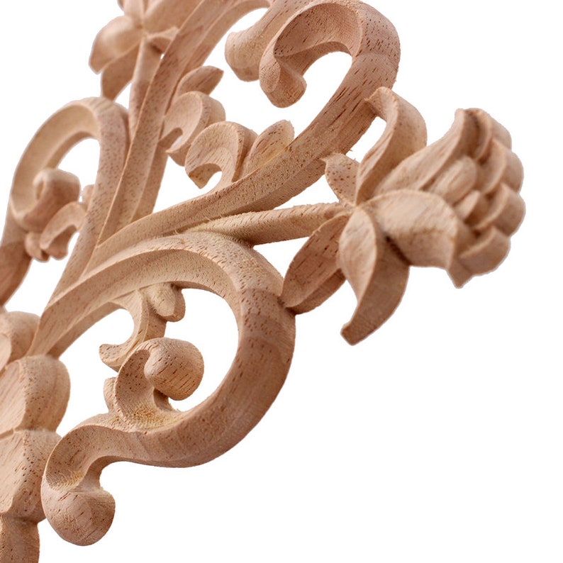 Antique Decorative Wood Appliques Furniture Natural Etsy