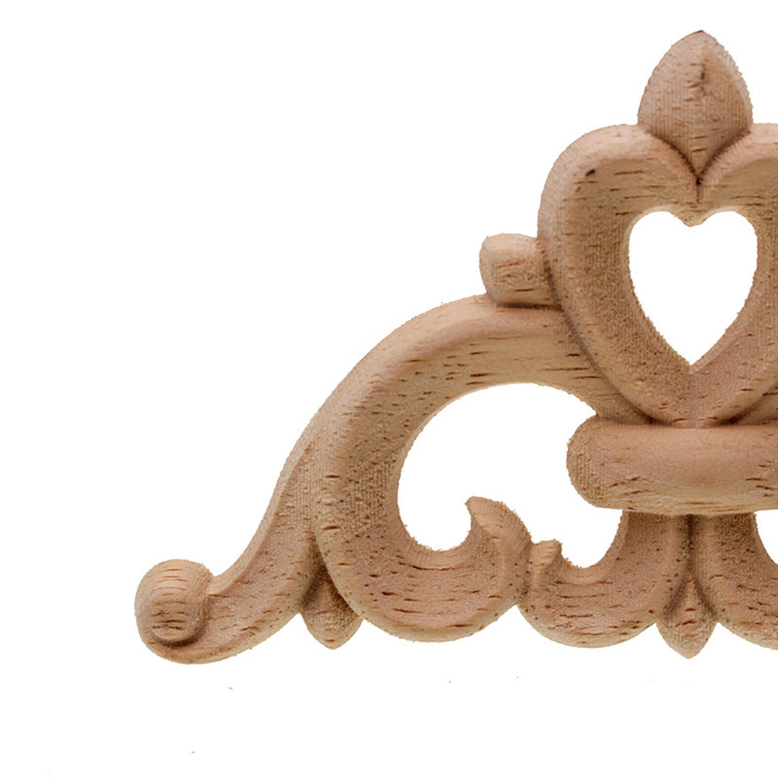 Vintage Unpainted Wood Carved Corner Applique Frame for Home Etsy
