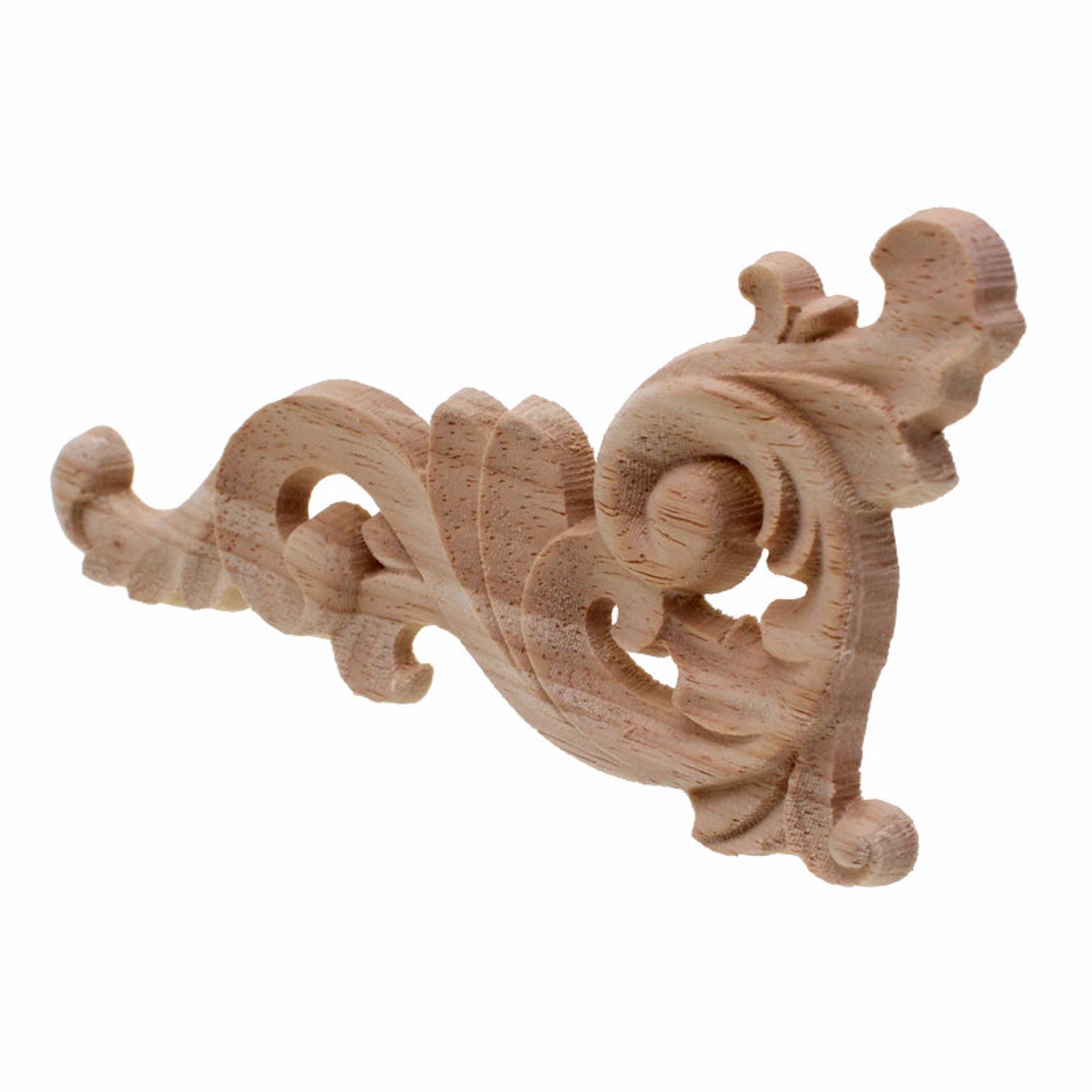 Vintage Unpainted Wood Carved Corner Applique Frame for Home Etsy