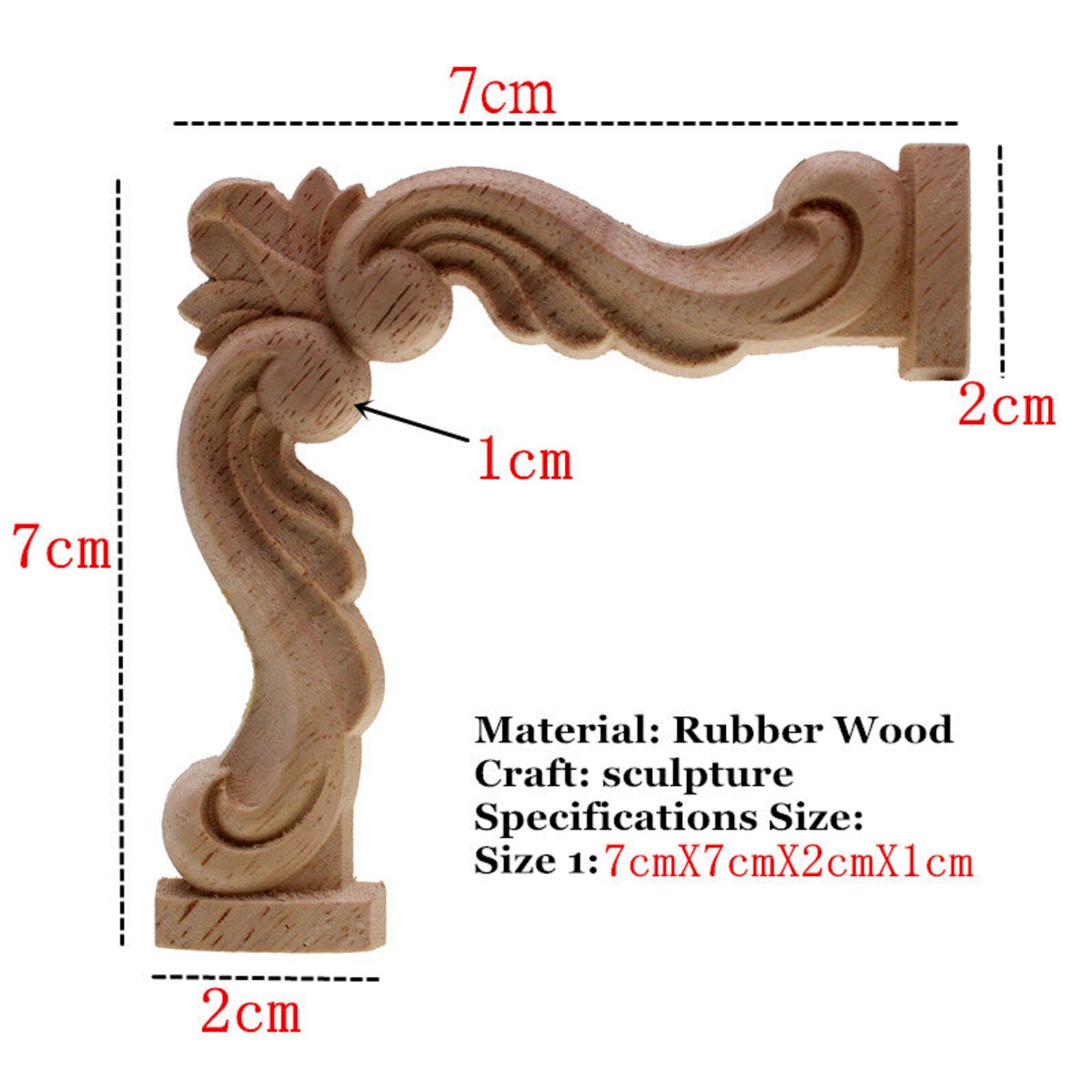 New Rubber Wood Carved Applique Retro Furniture Crafts Decor Etsy