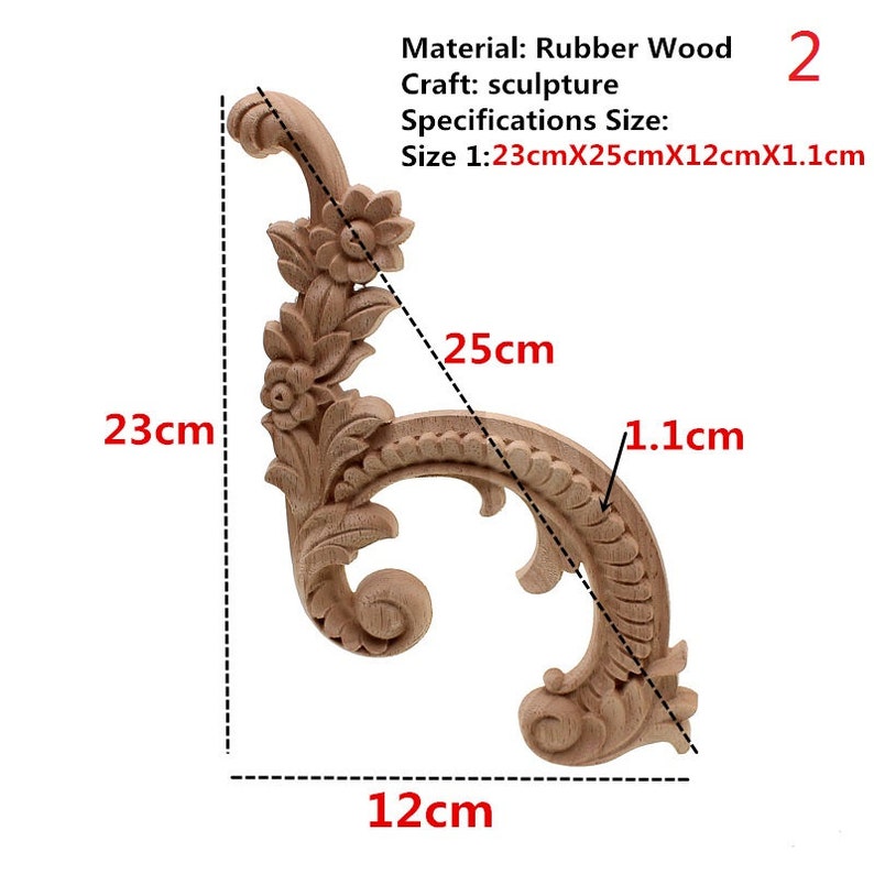 Vintage Unpainted Wood Carved Decal Corner Applique Frame for Etsy