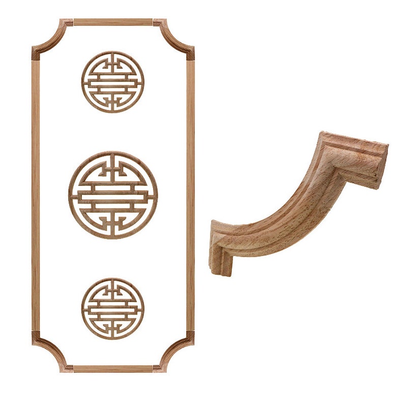 Floral Woodcarving Decal Wood Carved Corner Applique Frame Etsy