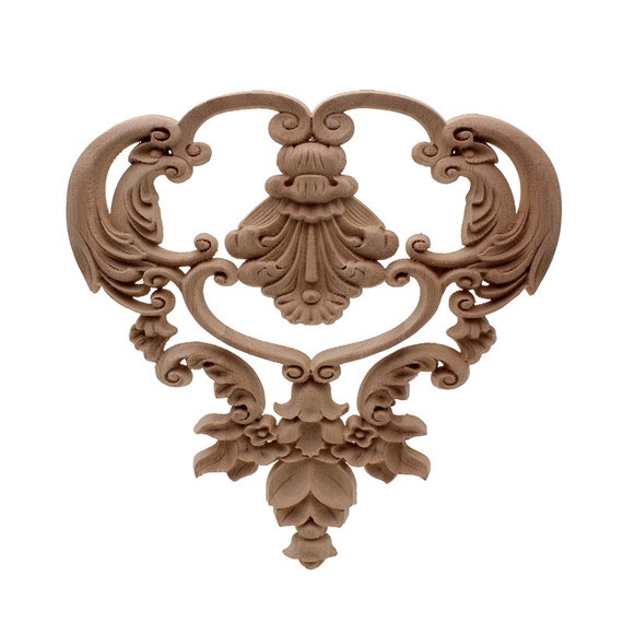 Vintage Unpainted Wood Carved Corner Onlay Applique Frame For Etsy