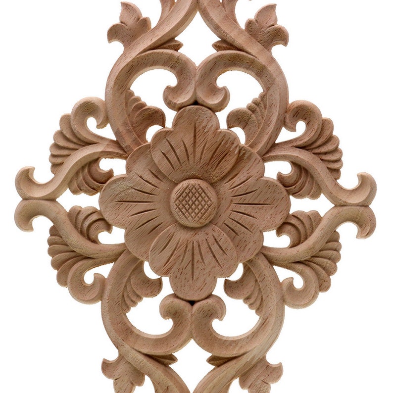 Vintage Floral Wood Carved Corner Applique Wooden Carving Etsy