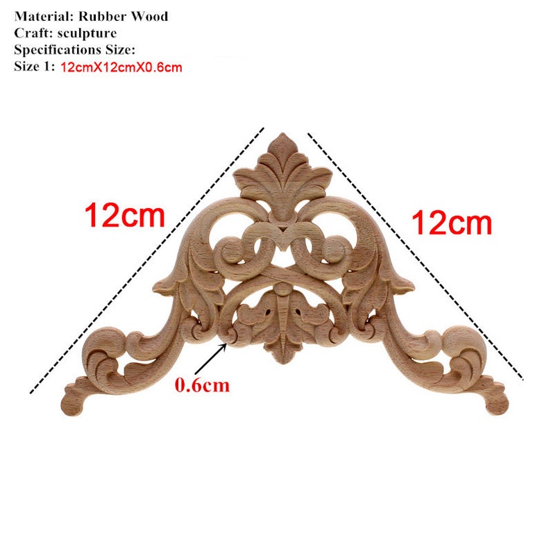 Natural Fl Wood Carved Decal Corner Appliques Frame Wall Doors Furniture Woodcarving Decorative Wooden Figurines Craft Dexis Iberica Home Décor Living Natural Fl Wood Carved Decal Corner, Wood Appliques For Furniture South Africa