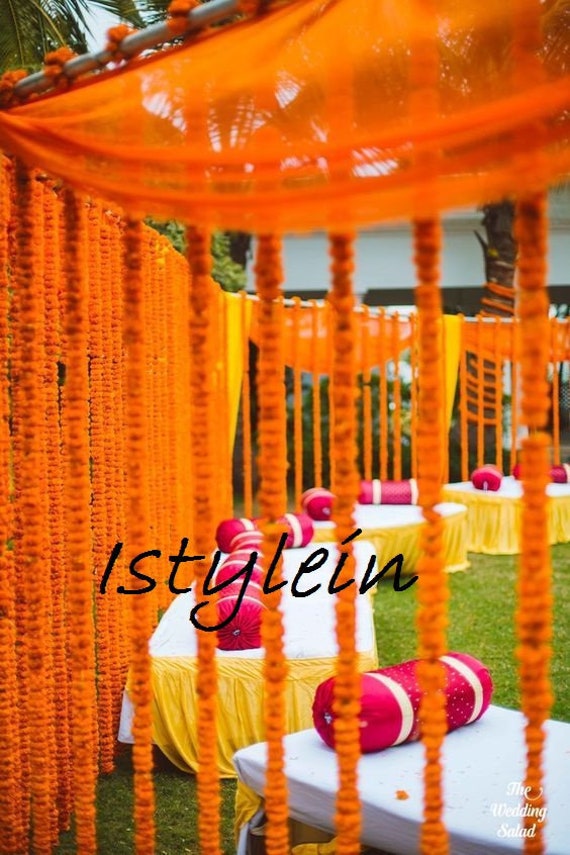 10 Pc Free Shipping Artificial Mango Orange Marigold Flower Etsy
