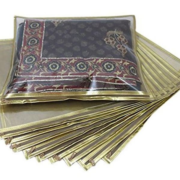 Sacs Sari, couverture saree, vêtements gardant un sac en plastique et en tissu, sac de rangement sari avec fermeture éclair, étui organisateur de vêtements, fourniture de mariage