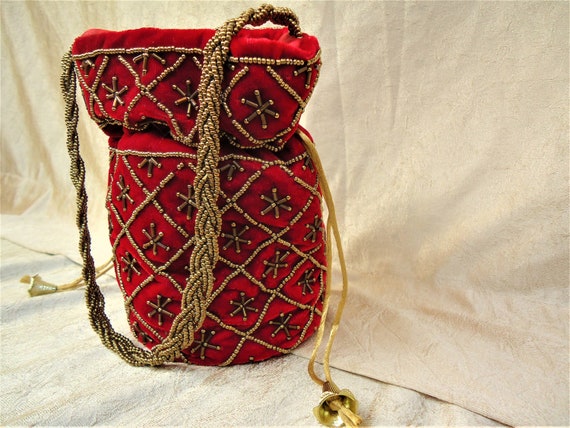 Red velvet potli bags new arrivals