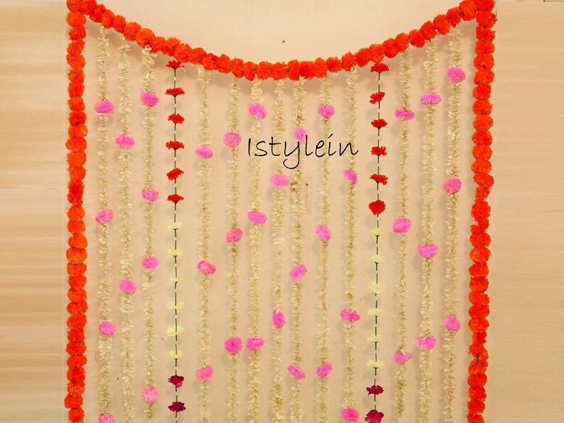 Ready to Use Jasmine Garland Backdrop Marigold Wedding Decor Etsy