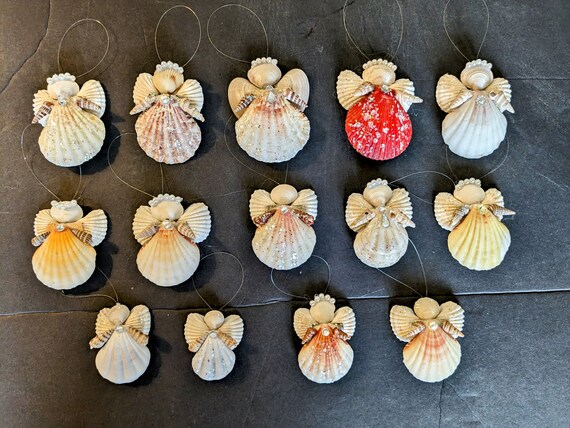 3 Vintage Japanese Ornamental Seashell Figurines