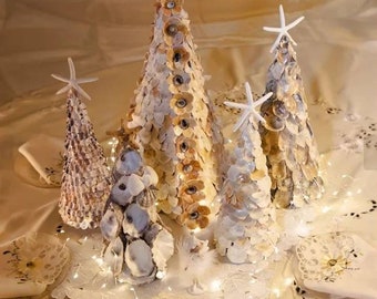 Coastal Christmas Seashell Tree - Beach Decor 100% handmade
