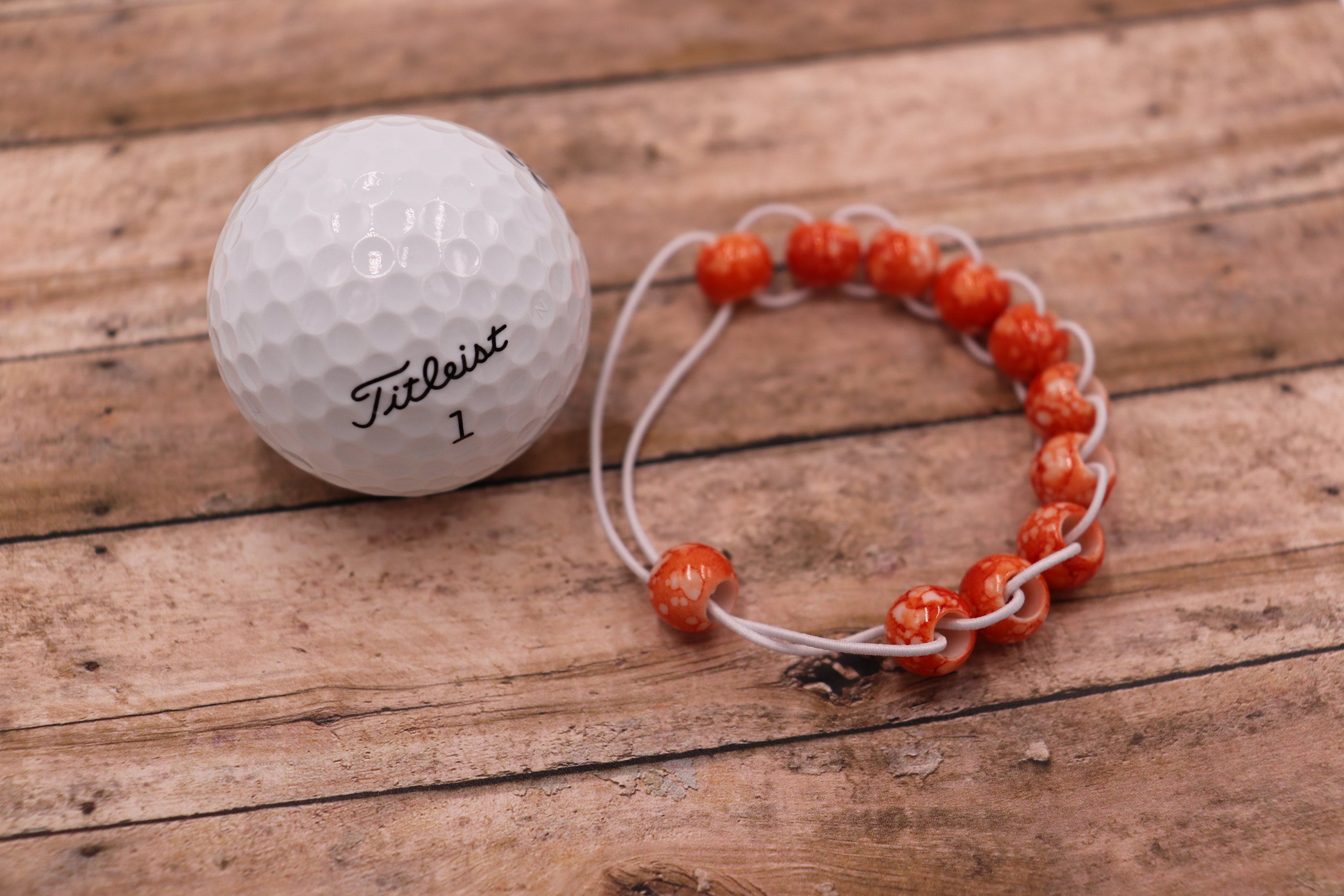 Ladies Golf Stroke Counter Bracelets orange beads and White Etsy
