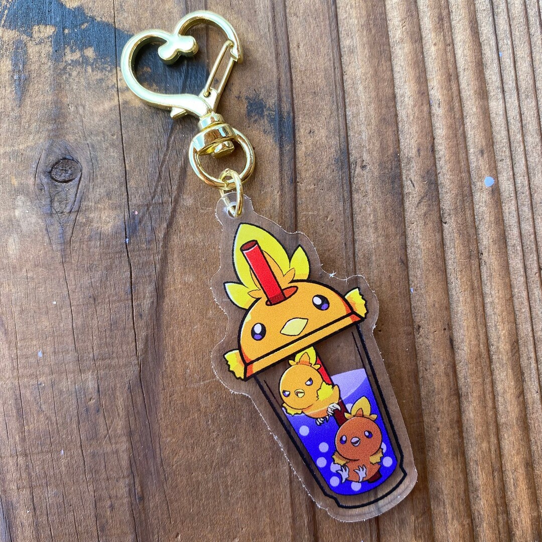 Torchic Boba Keychain Etsy