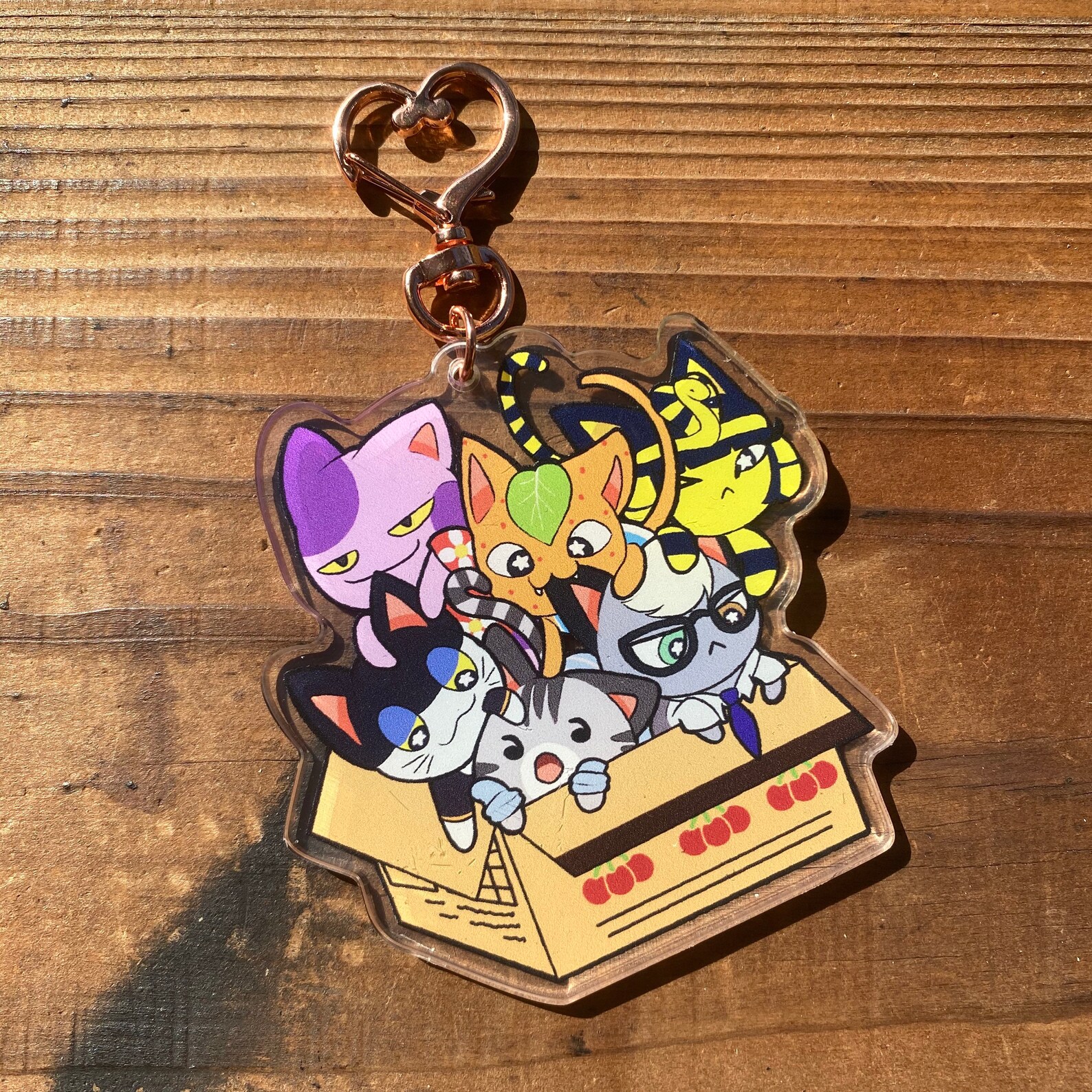 ACNH Cats Box Keychain Etsy