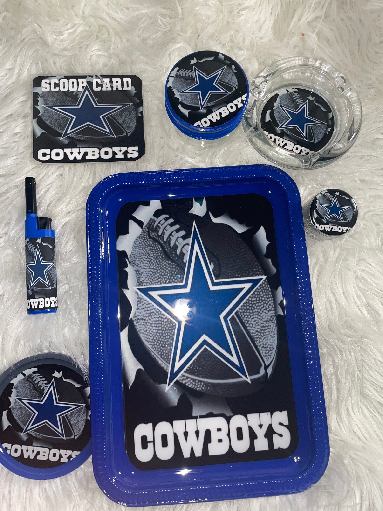 Dallas Cowboys Rolling Tray Set 7 Pcs Etsy