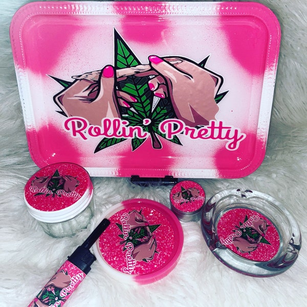Rolling Tray Set Etsy