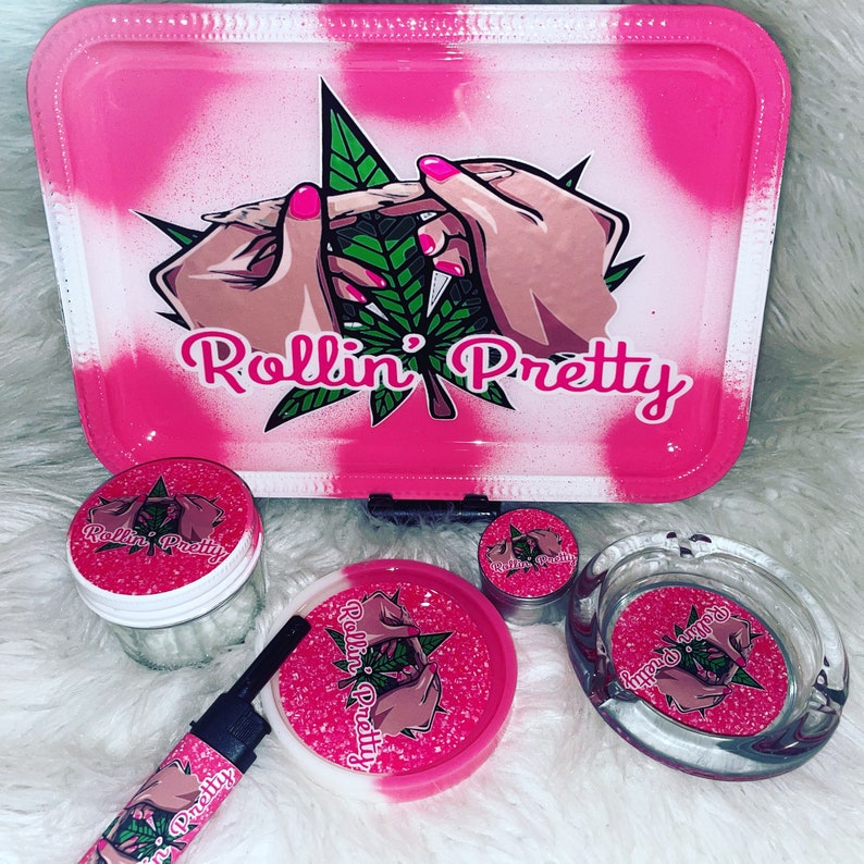 Rolling Pretty Rolling Tray Set 6pc Etsy