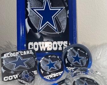 dallas cowboys tobacco grinder Dallas Cowboys Custom Rolling Tray Set With Grinder