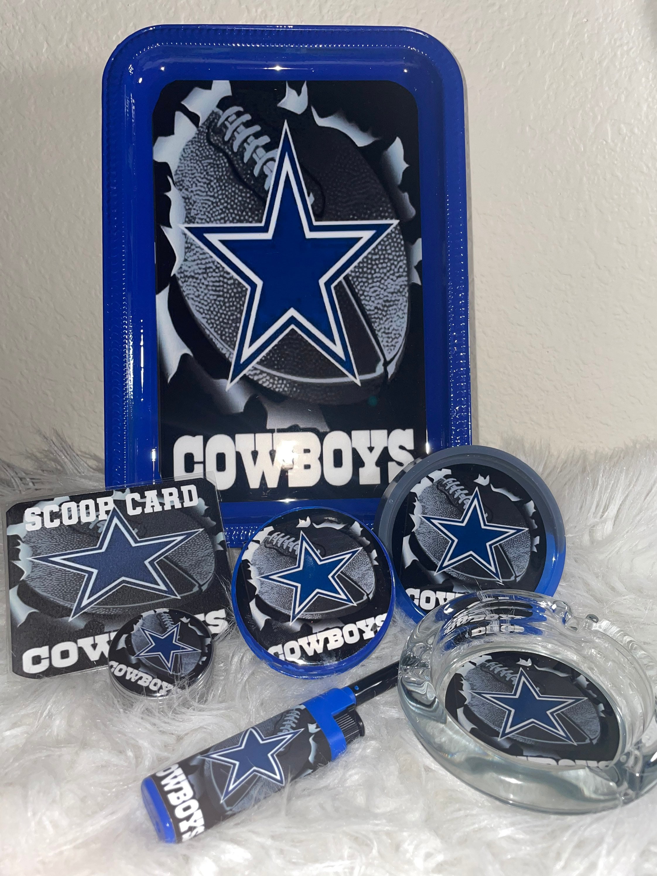 Dallas Cowboys Rolling Tray Set 7 Pcs Etsy
