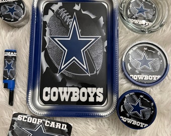 Dallas Cowboys Rolling Tray Set 7 PCs