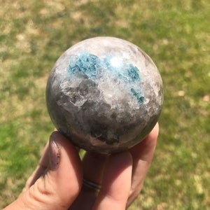 Gorgeous Black Hills Blue Tourmaline Sphere 53mm 237g USA
