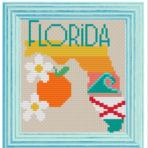 Florida Cross Stitch Etsy